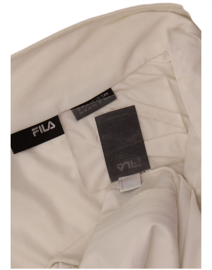 FILA Womens Tracksuit Top Jacket UK 12 Medium White Polyester