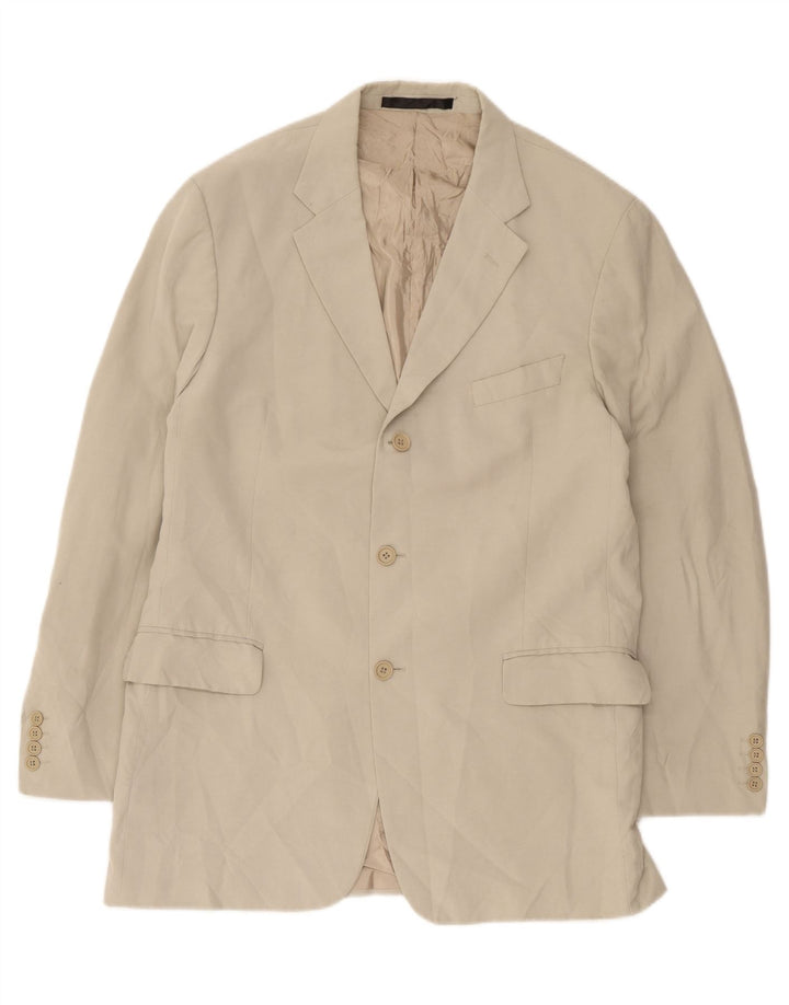 Marks & Spencer Mens 3 Button Blazer Jacket UK 38 Medium Beige