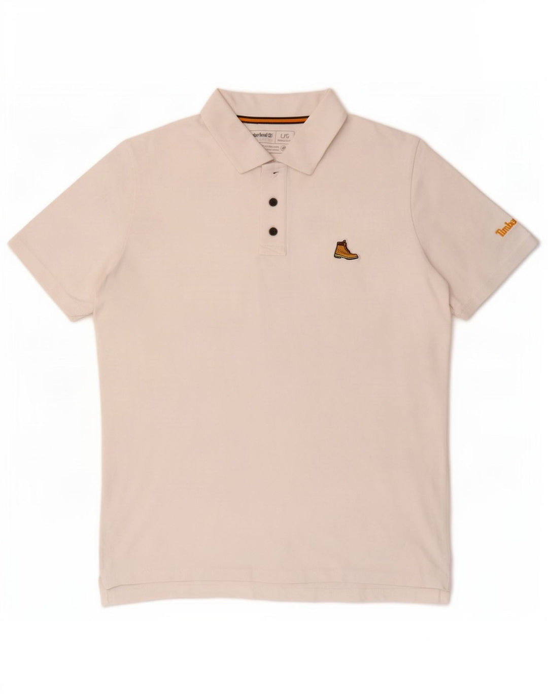 Timberland Mens Regular Fit Polo Shirt Large White Cotton