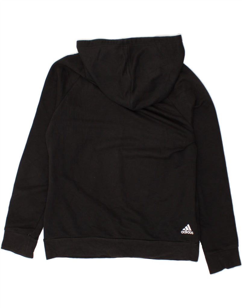 ADIDAS Womens Graphic Hoodie Jumper UK 16/18 Large Black | Vintage Adidas | Thrift | Second-Hand Adidas | Used Clothing | Messina Hembry 