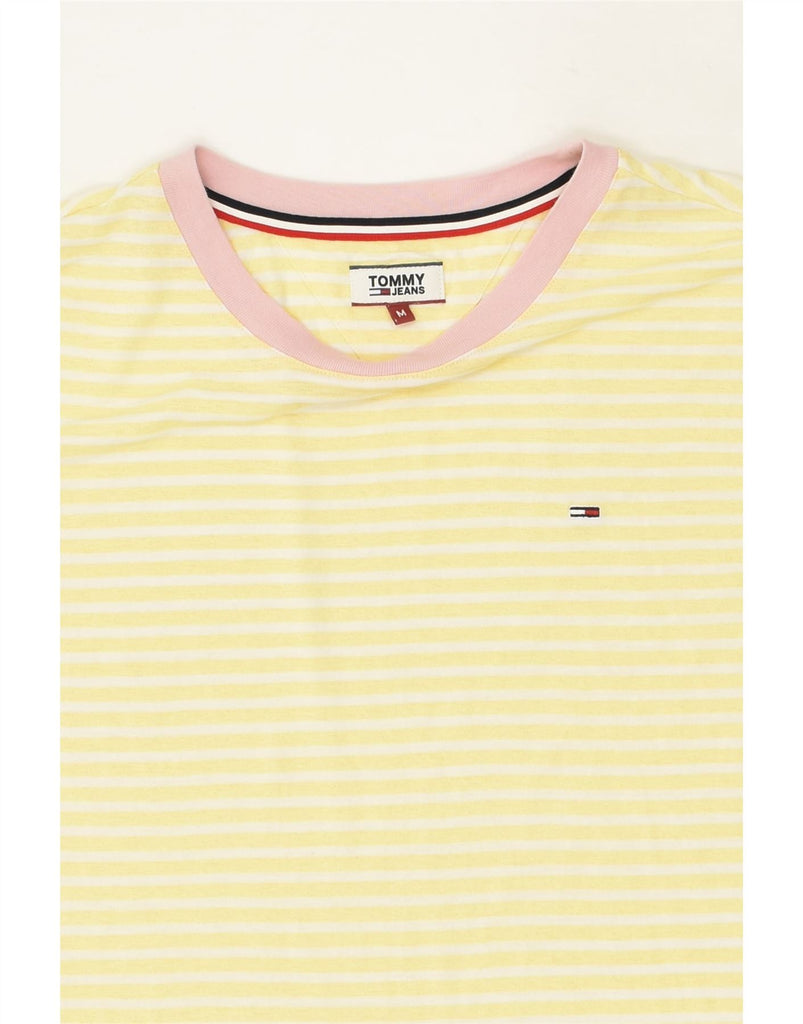 TOMMY HILFIGER Womens T-Shirt Top UK 14 Medium Yellow Striped Cotton | Vintage Tommy Hilfiger | Thrift | Second-Hand Tommy Hilfiger | Used Clothing | Messina Hembry 