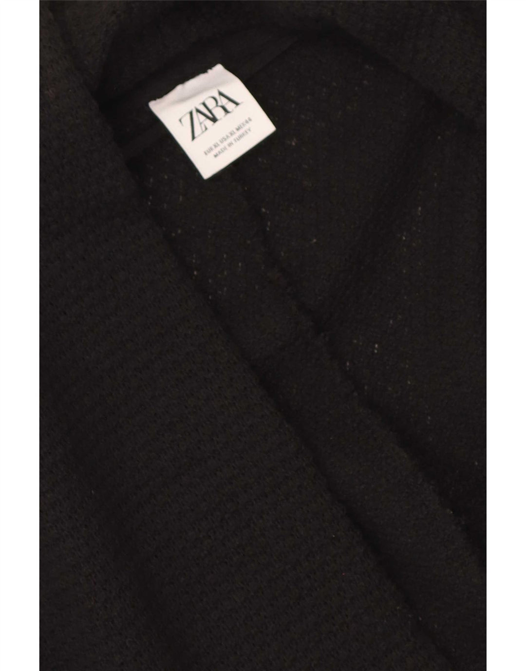 Zara Mens Longline Open Cardigan Sweater XL Black