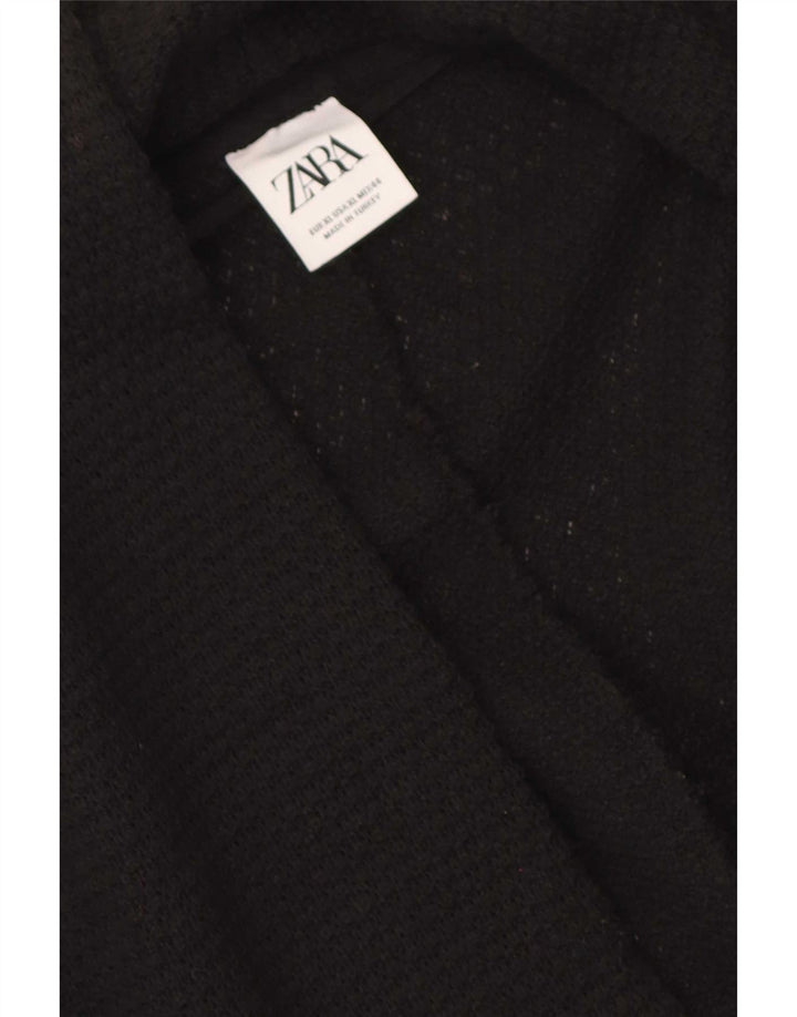 Zara Mens Longline Open Cardigan Sweater XL Black