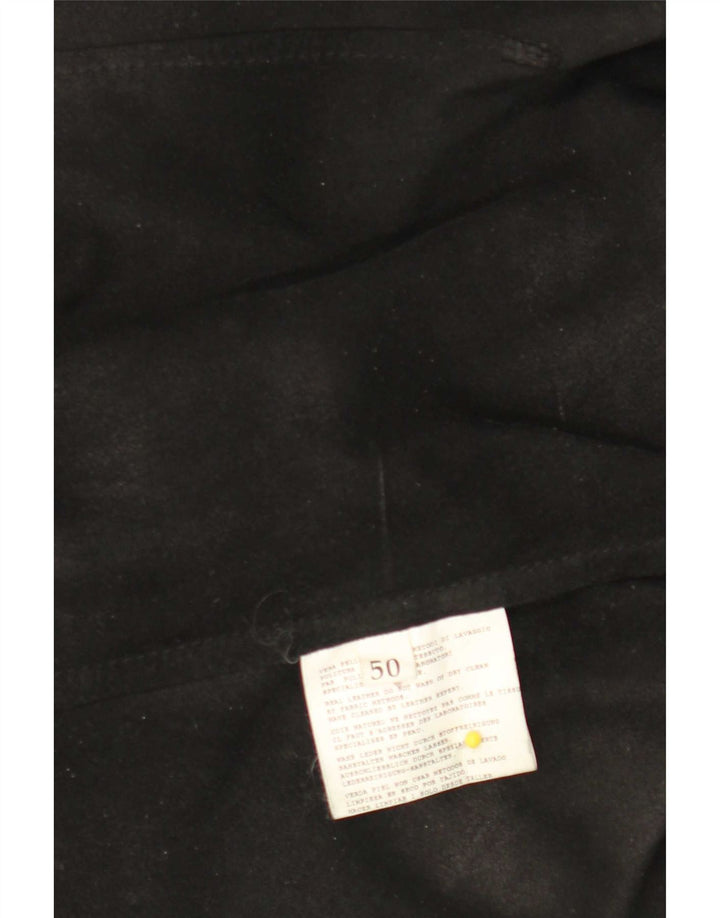 Vintage Womens Leather Shirt IT 50 XL Black