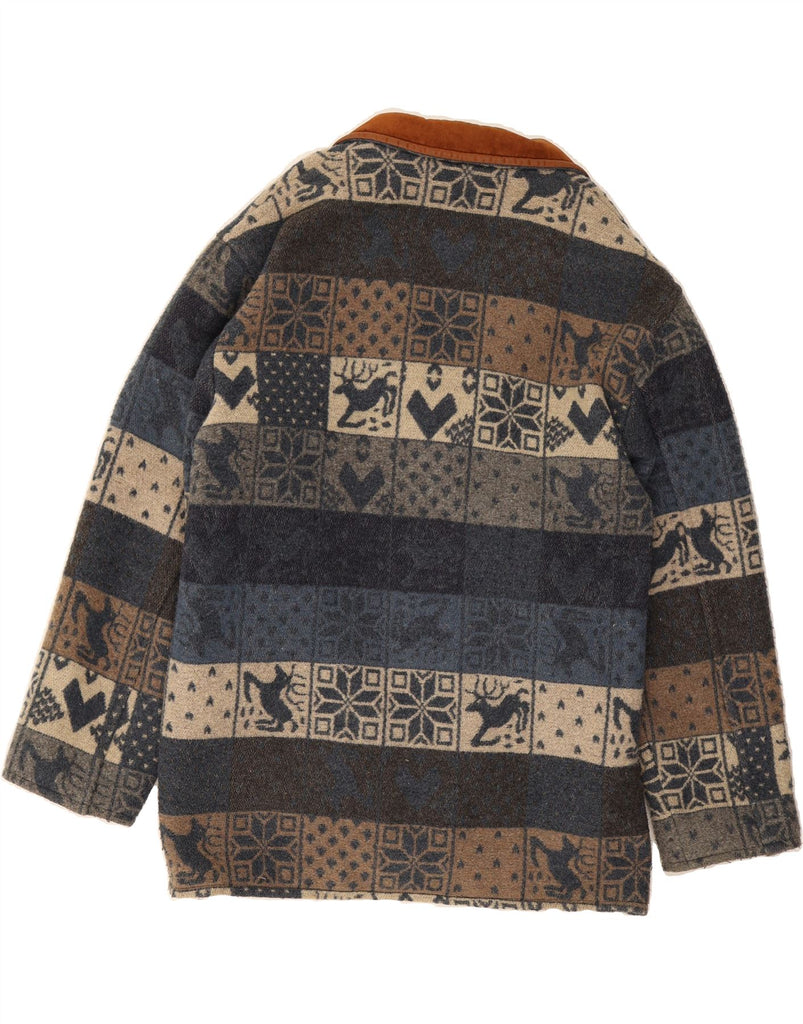 VINTAGE Mens Windbreaker Jacket UK 40 Large Navy Blue Fair Isle Vintage Vintage and Second-Hand Vintage from Messina Hembry 
