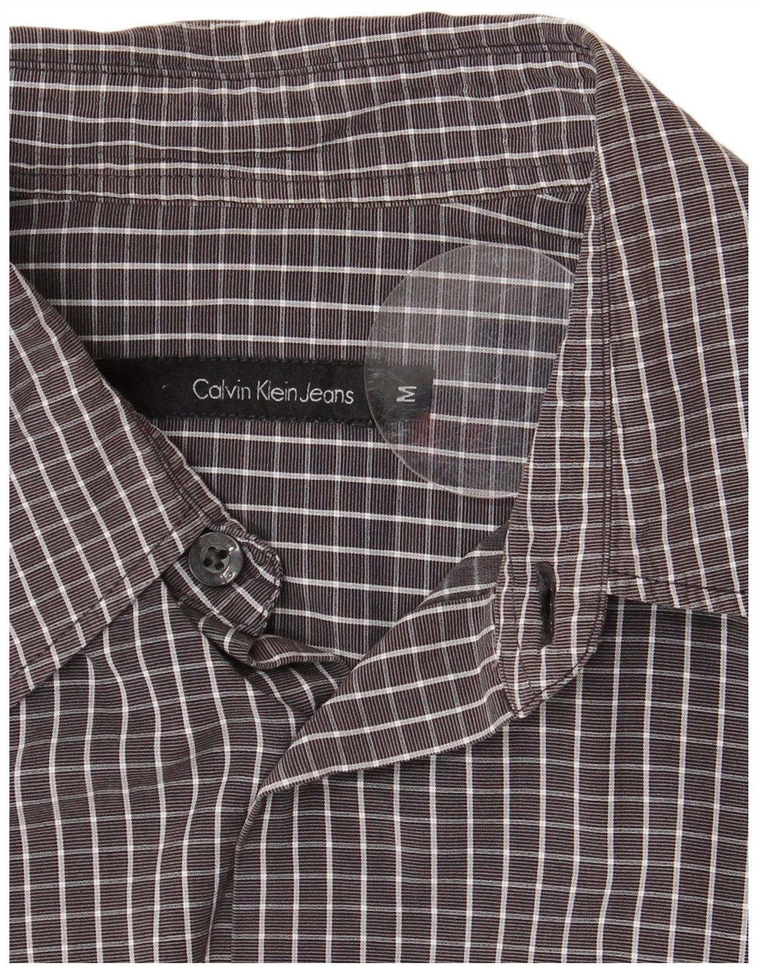 CALVIN KLEIN JEANS Mens Shirt Medium Grey Gingham
