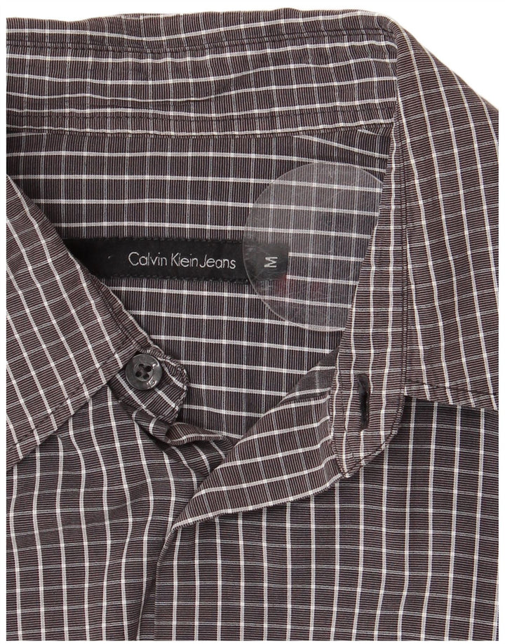 CALVIN KLEIN JEANS Mens Shirt Medium Grey Gingham
