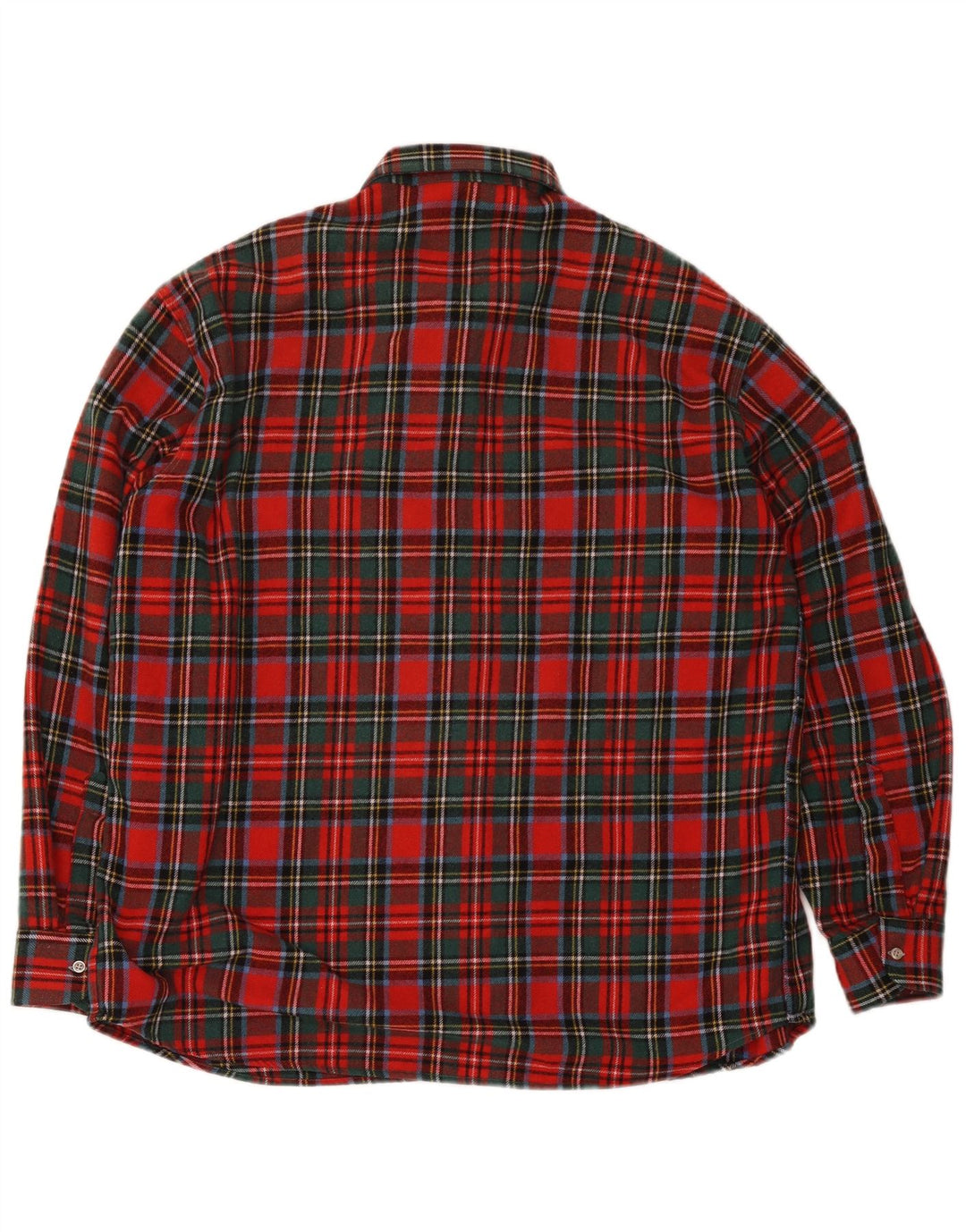 Vintage Mens Flannel Shirt XL Red Plaid