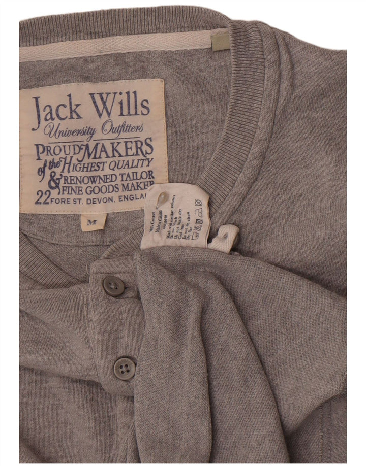 Jack Wills Mens Top Long Sleeve Medium Grey Cotton