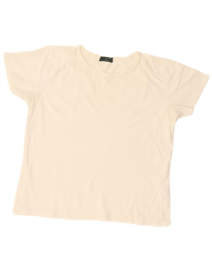 Fred Perry Womens T-Shirt Top UK 20 2XL White Cotton