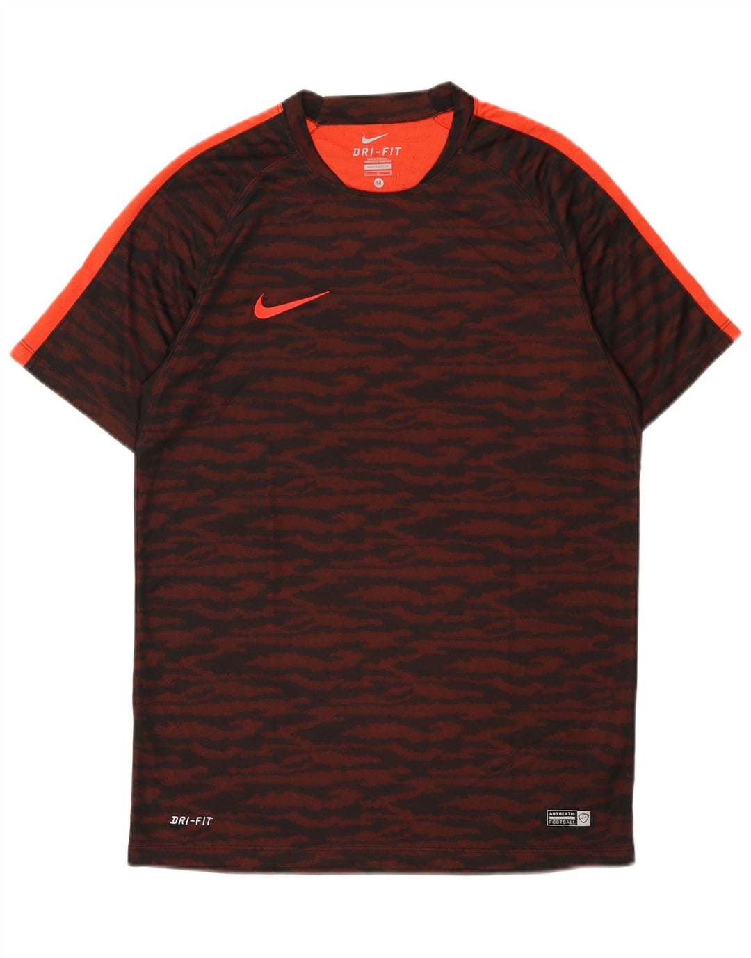 Nike Mens Dri Fit T-Shirt Top Medium Burgundy Animal Print Polyester
