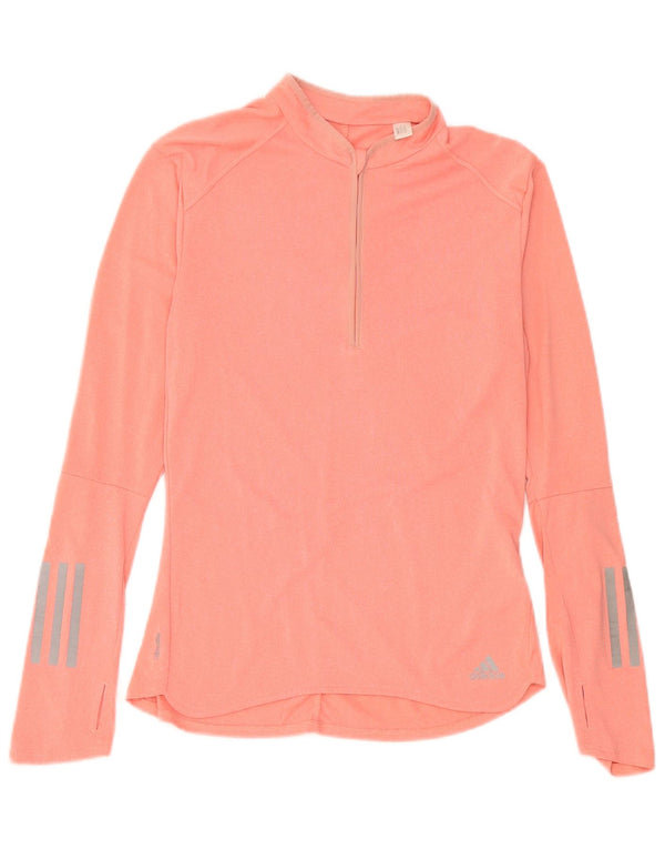 Adidas Womens Climalite Top Long Sleeve UK 8/10 Small Pink Polyester