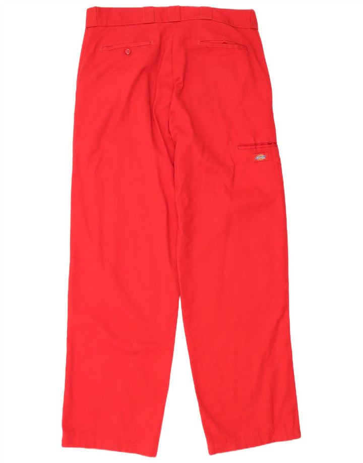 Dickies Mens Loose Fit Cargo Trousers W36 L33 Red Polyester
