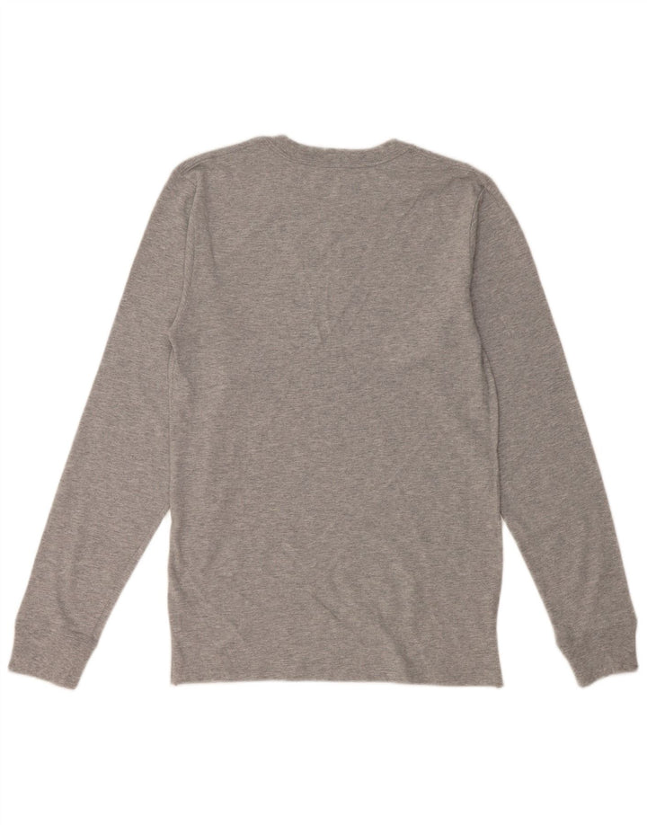 RUSSELL ATHLETIC Mens Top Long Sleeve Small Grey Flecked Cotton