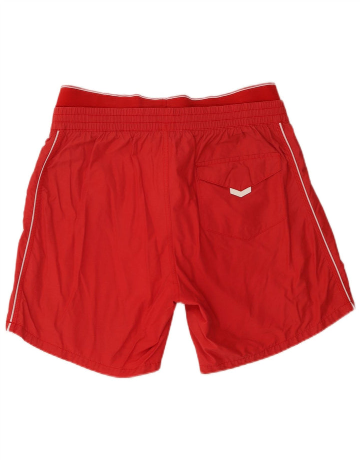 Diesel Mens Graphic Swimming Shorts Medium  Red Cotton