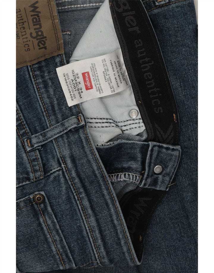 Wrangler Mens Straight Jeans W32 L34 Blue Cotton