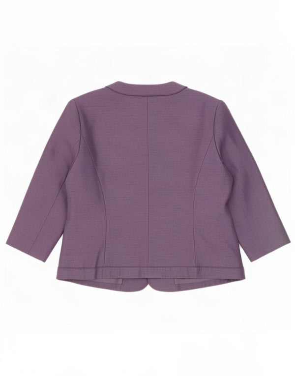 Eastex Womens 3/4 Sleeve 1 Button Blazer Jacket UK 18 XL Purple Viscose