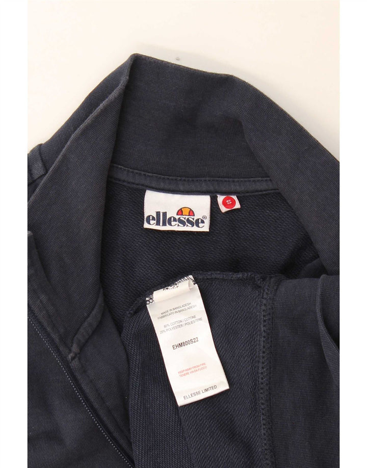 Ellesse Mens Tracksuit Top Jacket Small Navy Blue Colourblock Cotton