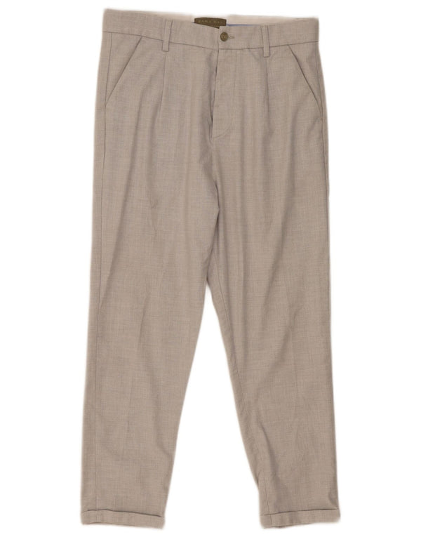 Zara Mens Tapered Suit Trousers EU 38 Small W30 L24 Grey