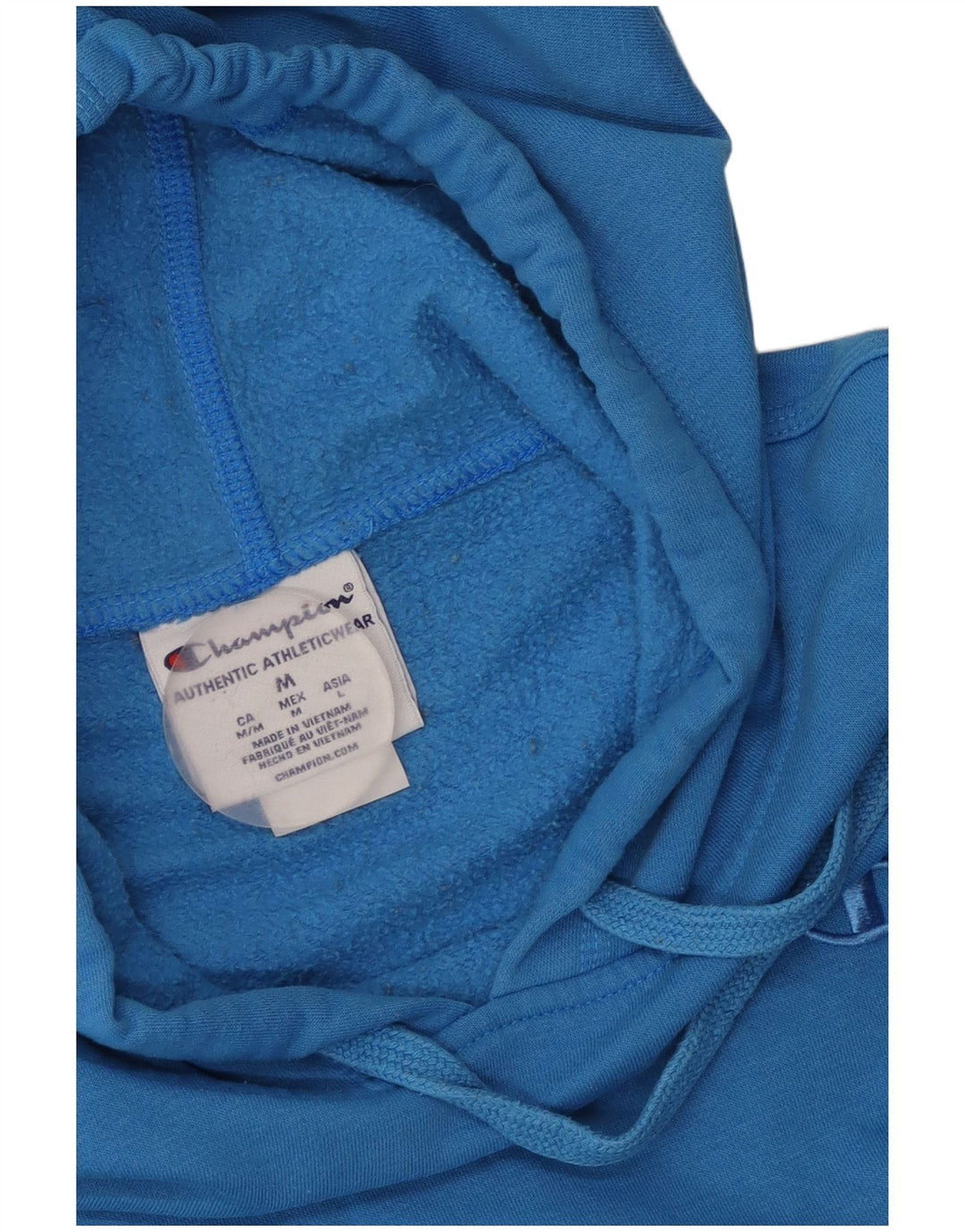 CHAMPION Mens Hoodie Jumper Medium Blue Colourblock Cotton