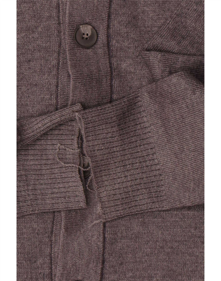 Zara Mens Cardigan Sweater Large Grey Wool