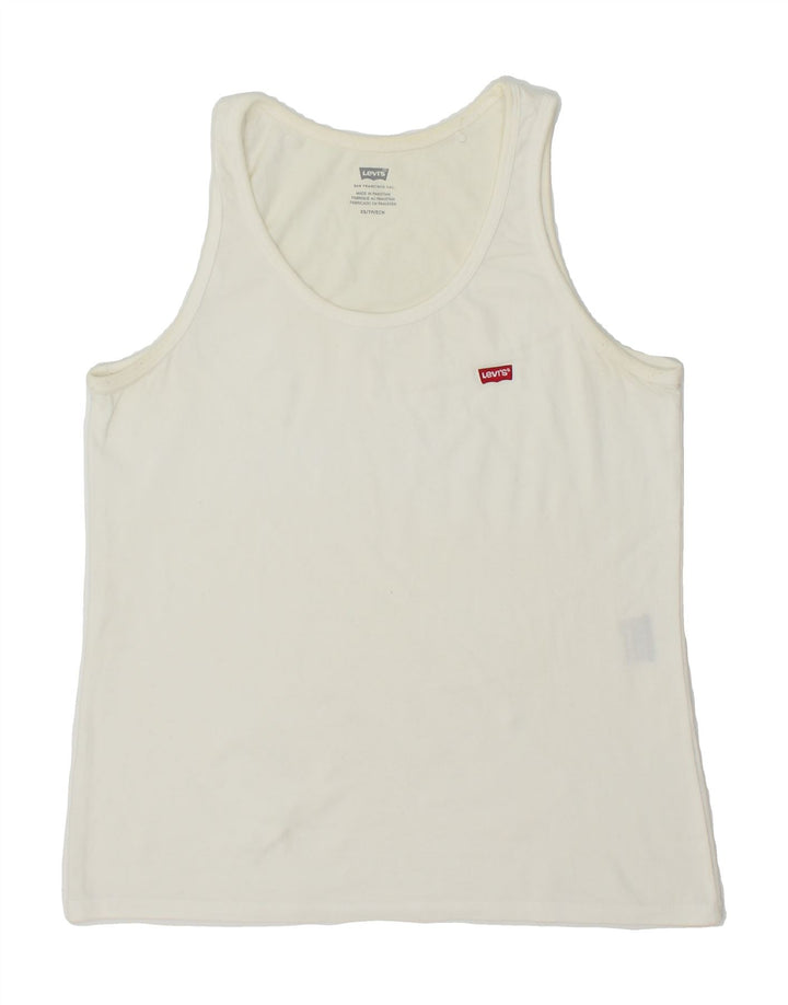 LEVI'S Womens Vest Top UK 6 XS White Vintage Levi's and Second-Hand Levi's from Messina Hembry 