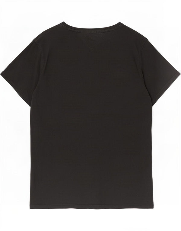 Tommy Hilfiger Womens Regular Fit T-Shirt Top UK 10 Small Black Cotton