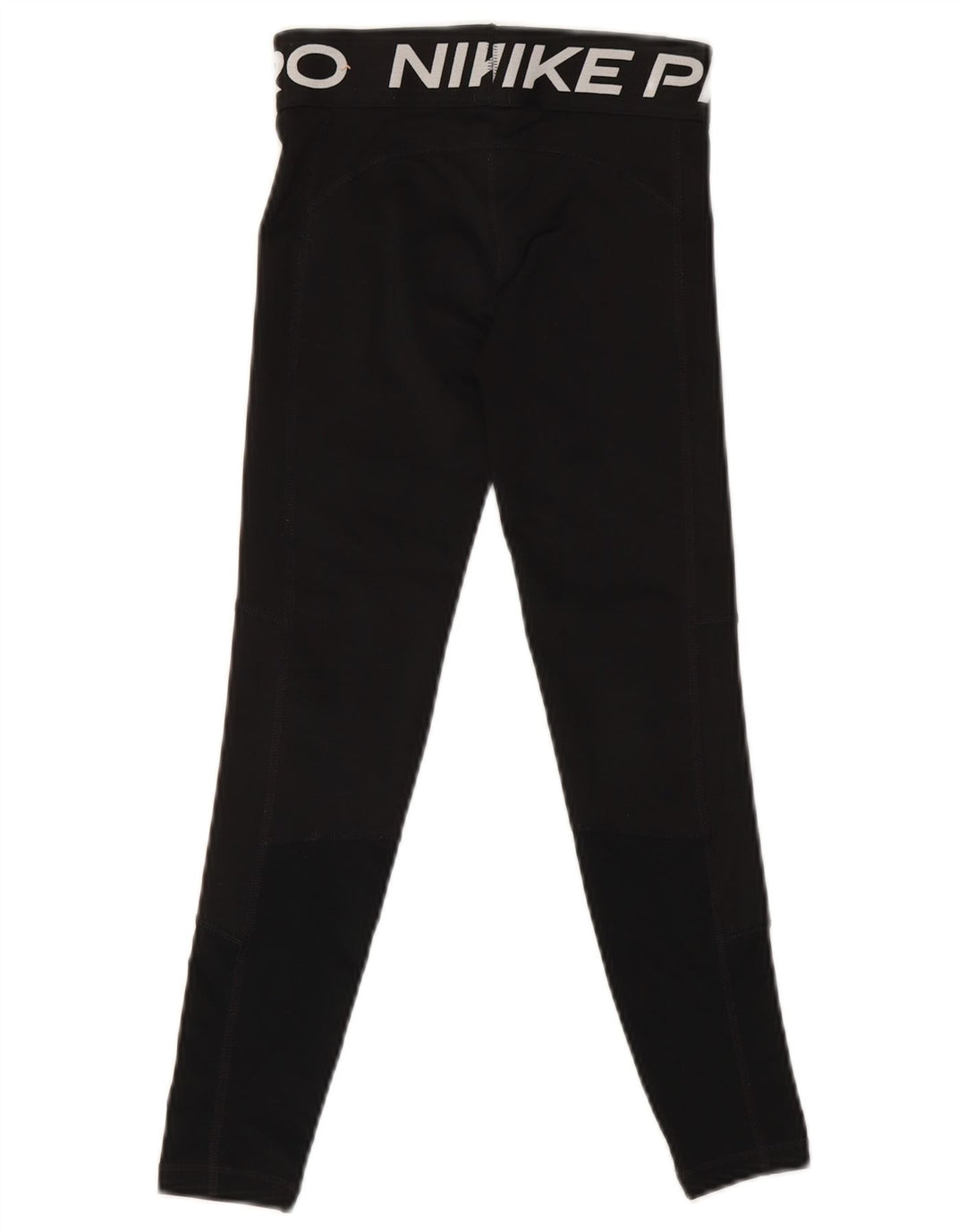 Nike Girls Dri Fit Graphic Leggings 9-10 Years Small Black Polyester