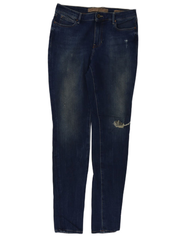 GUESS Womens Distressed Skinny Jeans W30 L32 Blue Cotton