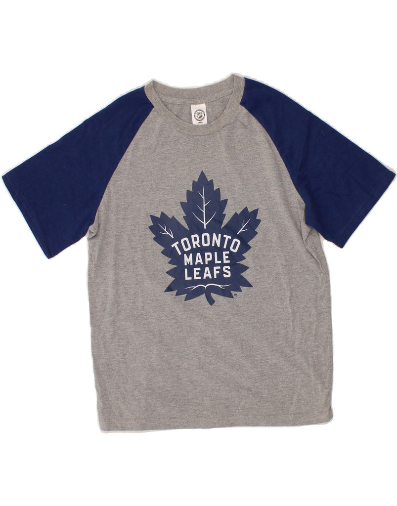 NHL Boys Toronto Maple Leafs Graphic T-Shirt Top 12-13 Years XL Grey Vintage NHL and Second-Hand NHL from Messina Hembry 
