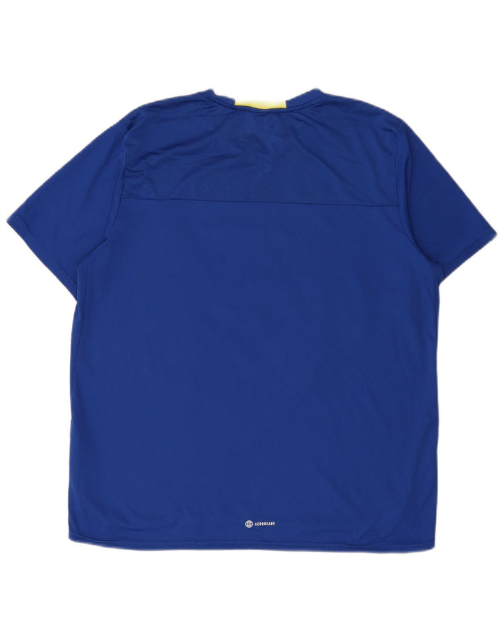 Adidas Mens Aeroready Graphic T-Shirt Top Large Blue Polyester