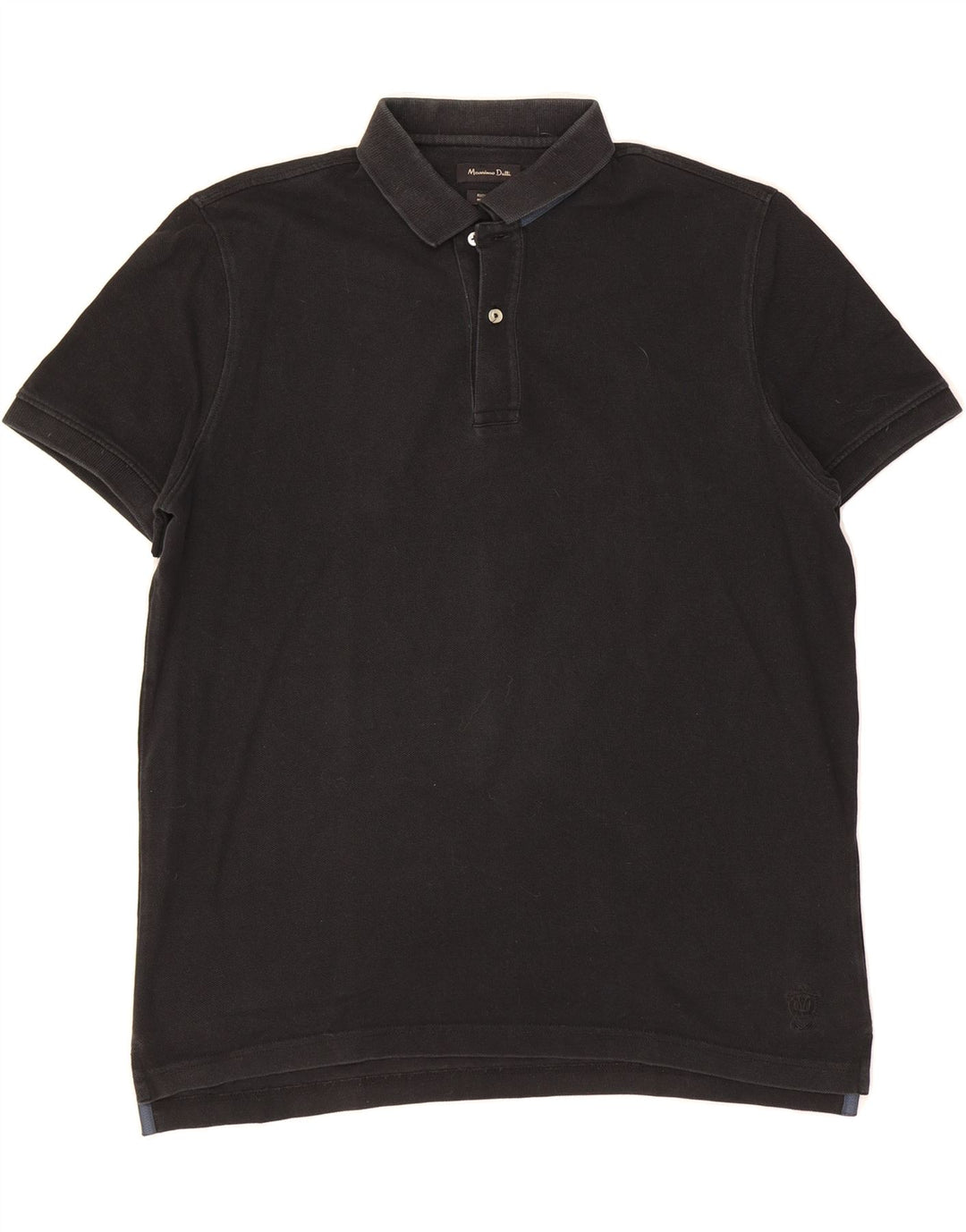 MASSIMO DUTTI Mens Regular Fit Polo Shirt Large Black Cotton Vintage Massimo Dutti and Second-Hand Massimo Dutti from Messina Hembry 