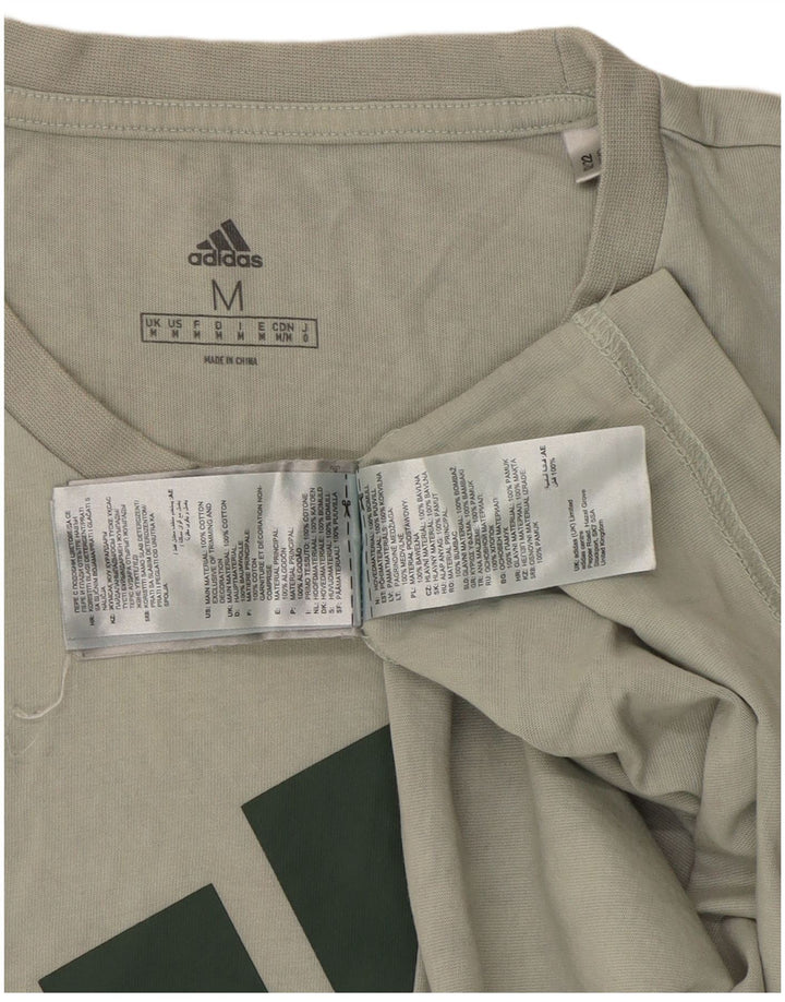 Adidas Mens Graphic T-Shirt Top Medium Khaki Cotton