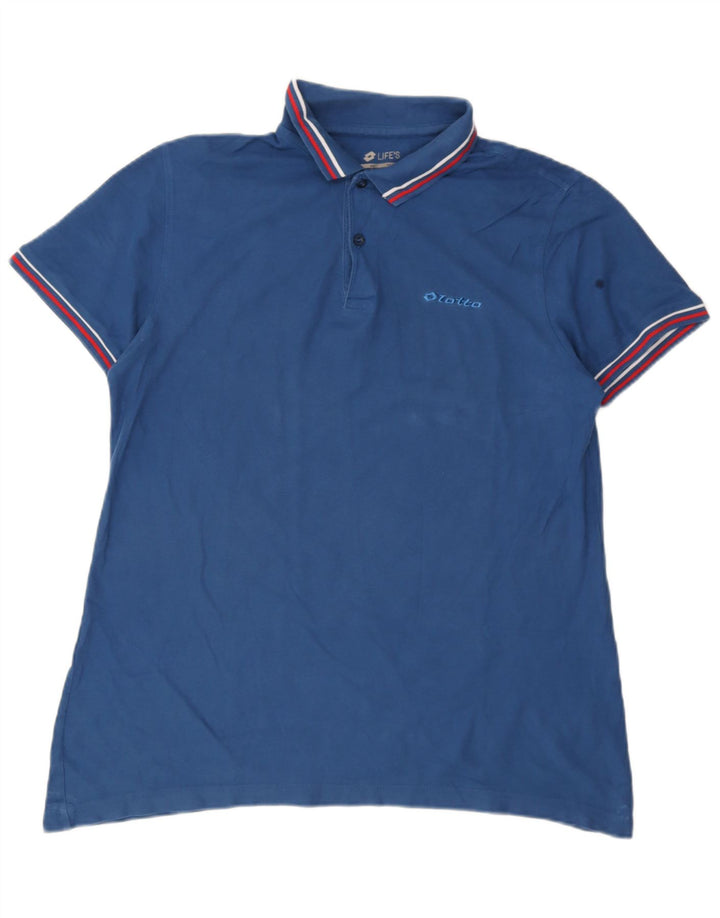 Lotto Mens Polo Shirt Large Blue Cotton