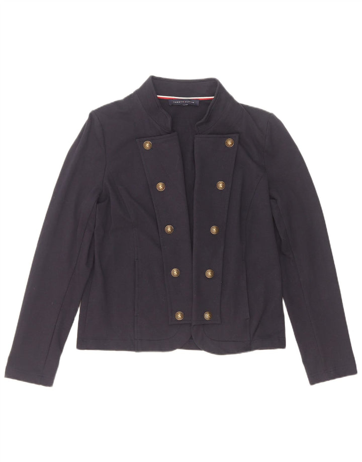 Tommy Hilfiger Womens Bomber Jacket UK 14 Medium Navy Blue Cotton