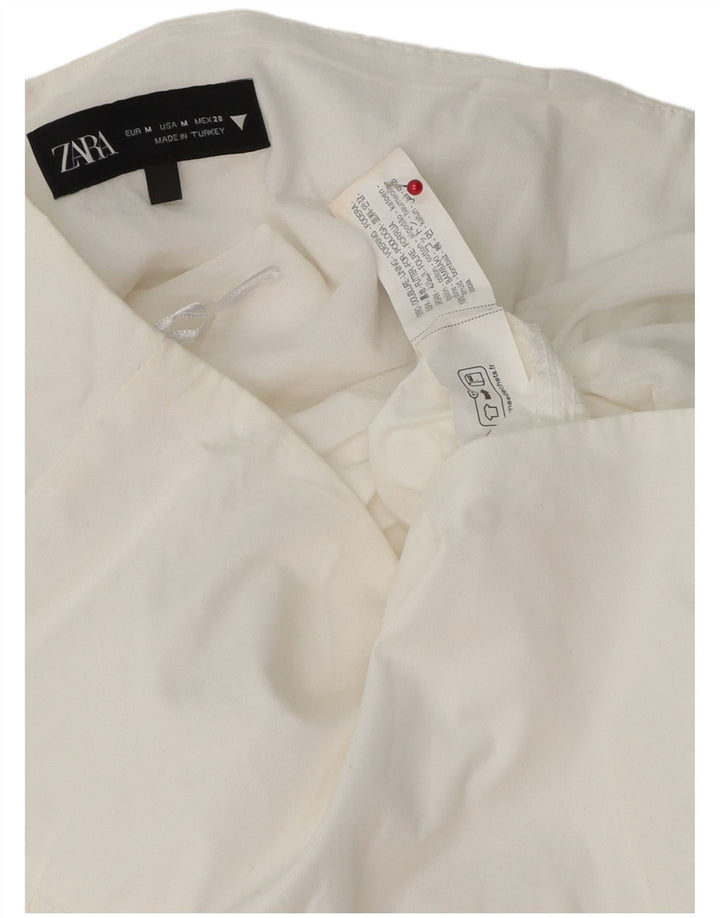 Zara Womens Mini Ruffle Skirt Medium W30  White Cotton
