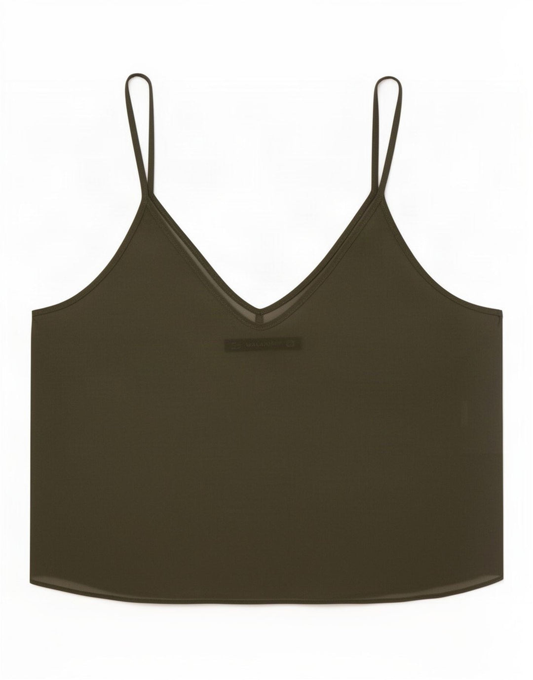 Zara Womens See Through Crop Top UK 12 Medium Khaki
