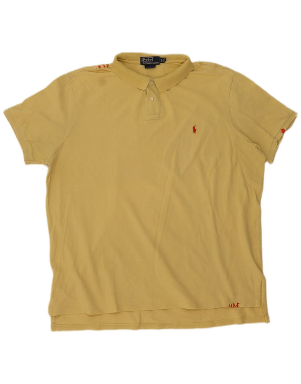Polo Ralph Lauren Mens Custom Fit Polo Shirt 2XL Yellow Cotton
