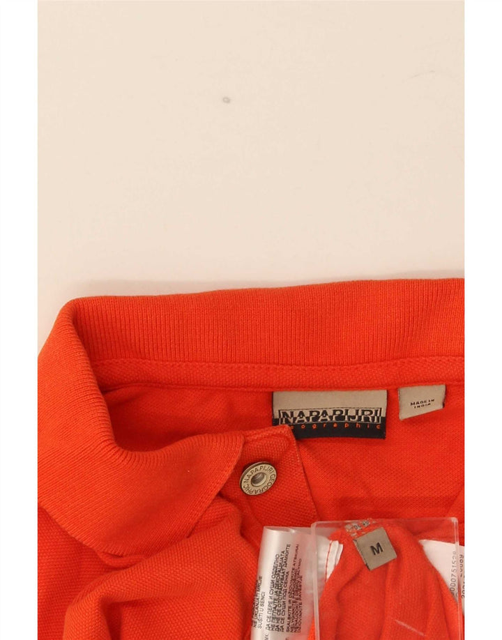 Napapijri Mens Graphic Polo Shirt Medium Orange Cotton
