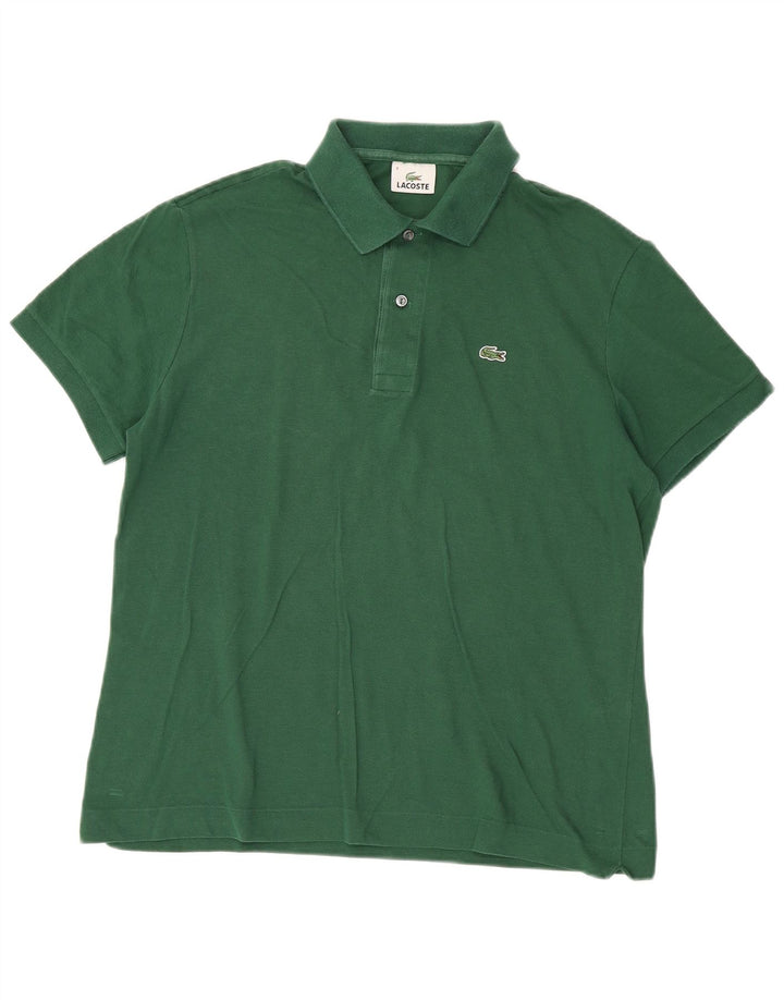 LACOSTE Mens Polo Shirt Size 4 Medium Green Cotton