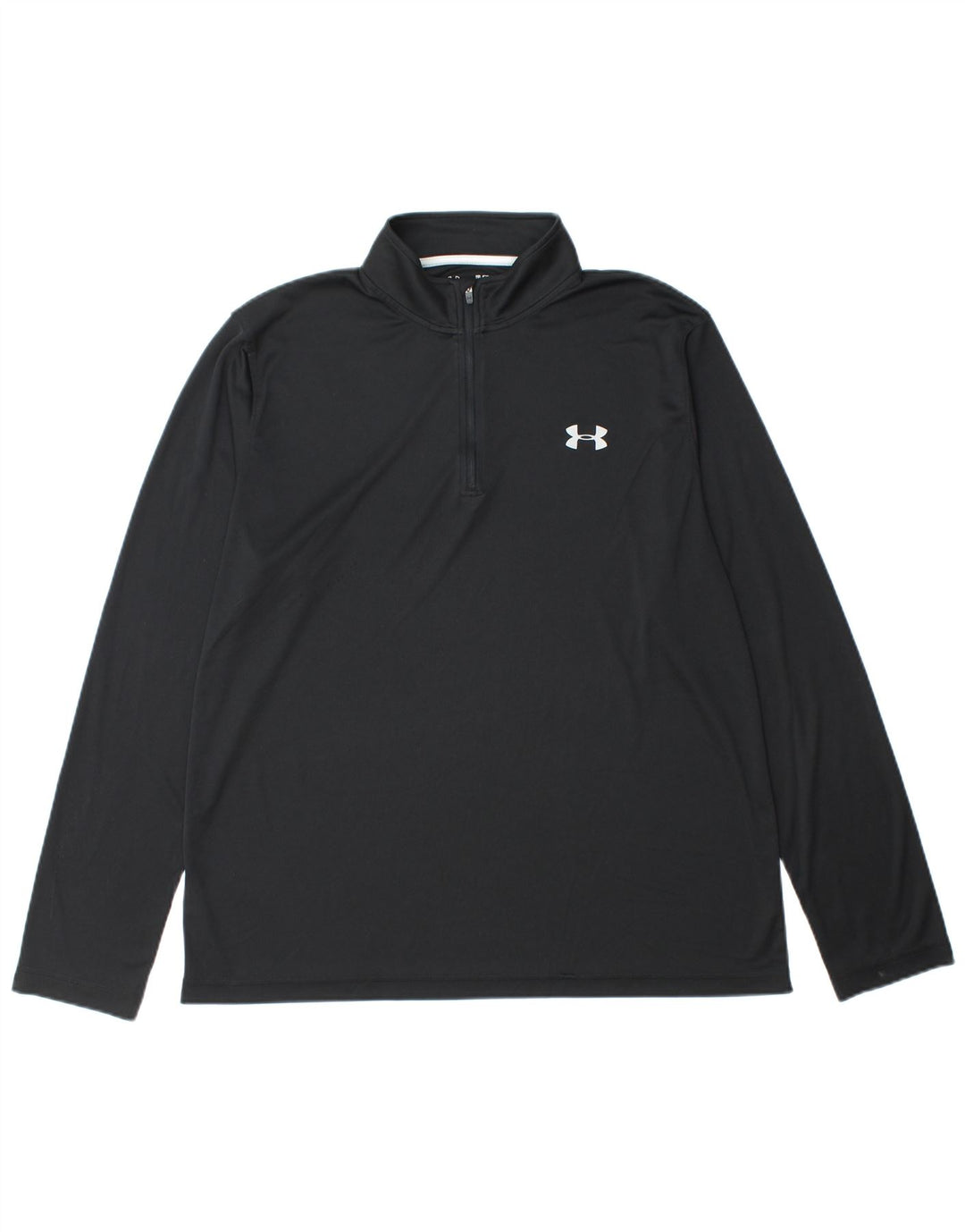 Under Armour Mens Heat Gear Zip Neck Pullover Tracksuit Top XL Black