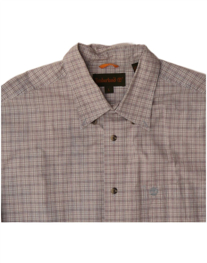 TIMBERLAND Mens Shirt Large Grey Check Cotton