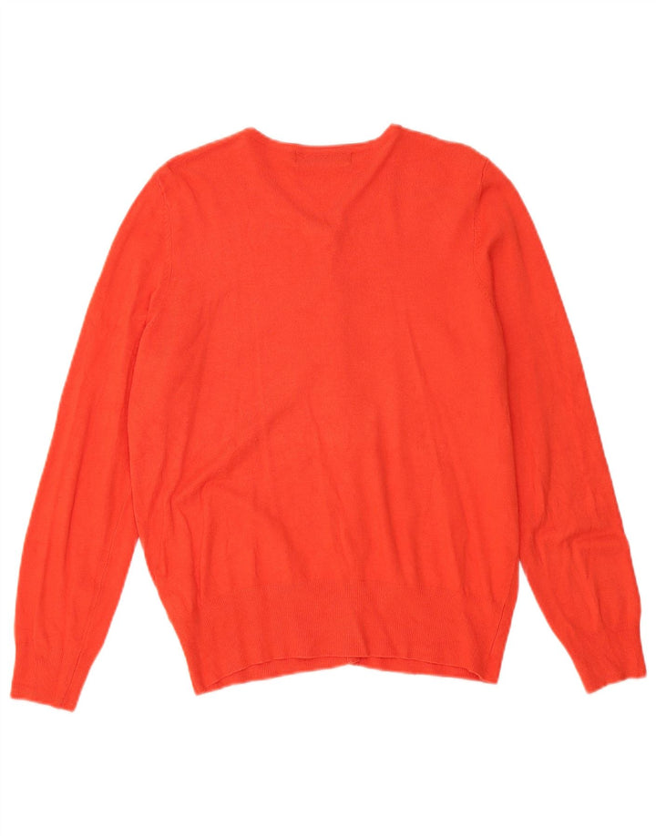 Marks & Spencer Womens Cardigan Sweater UK 14 Large  Orange Viscose
