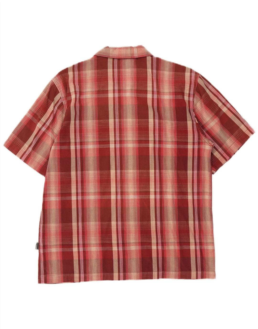O'Neill Mens Short Sleeve Loose Fit Shirt XS Red Check Cotton