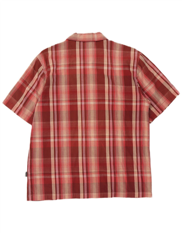 O'Neill Mens Short Sleeve Loose Fit Shirt XS Red Check Cotton