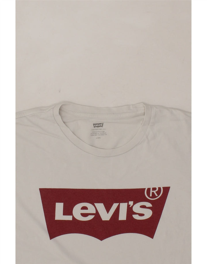 LEVI'S Mens Graphic T-Shirt Top Large White Cotton Vintage Levi's and Second-Hand Levi's from Messina Hembry 