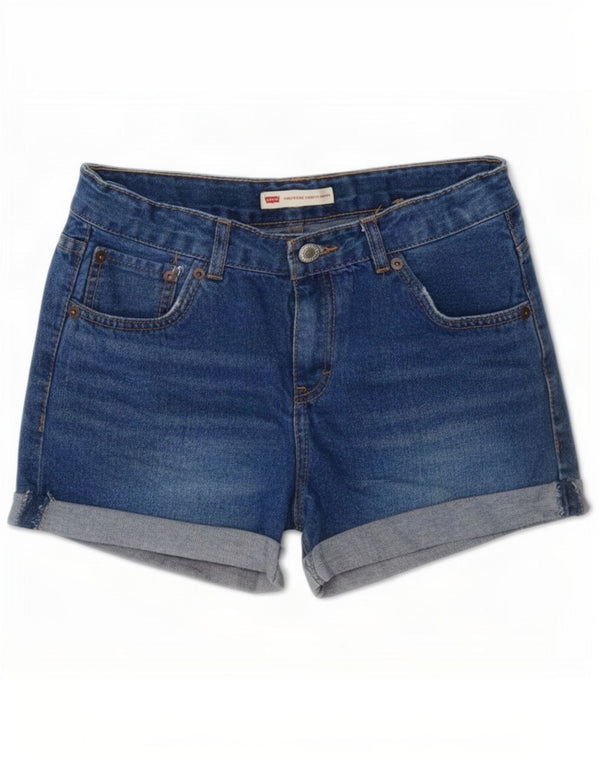 Levi's Girls Girlfriend Denim Shorts 15-16 Years W26 Blue Cotton