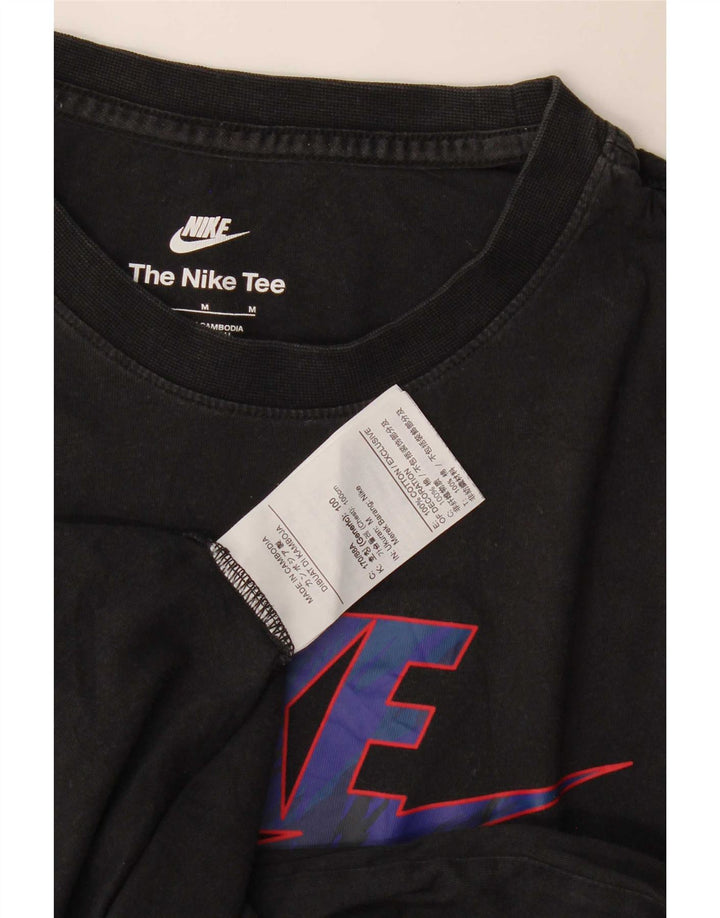 Nike Mens Graphic T-Shirt Top Medium Black Cotton
