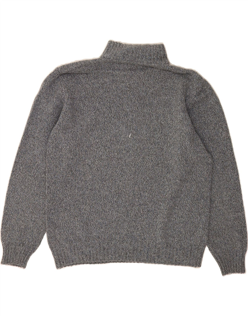 AVIREX Mens Zip Neck Jumper Sweater Medium Grey Flecked Wool Vintage Avirex and Second-Hand Avirex from Messina Hembry 