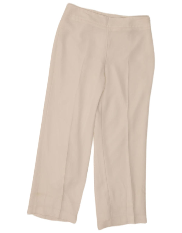 Marks & Spencer Womens High Waist Casual Trousers UK 14 Large W32 L30 White